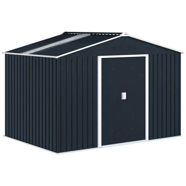 Outsunny Verzinkter Stahl Gerätehaus 4, 9m² 277x195x192cm Geräteschuppen