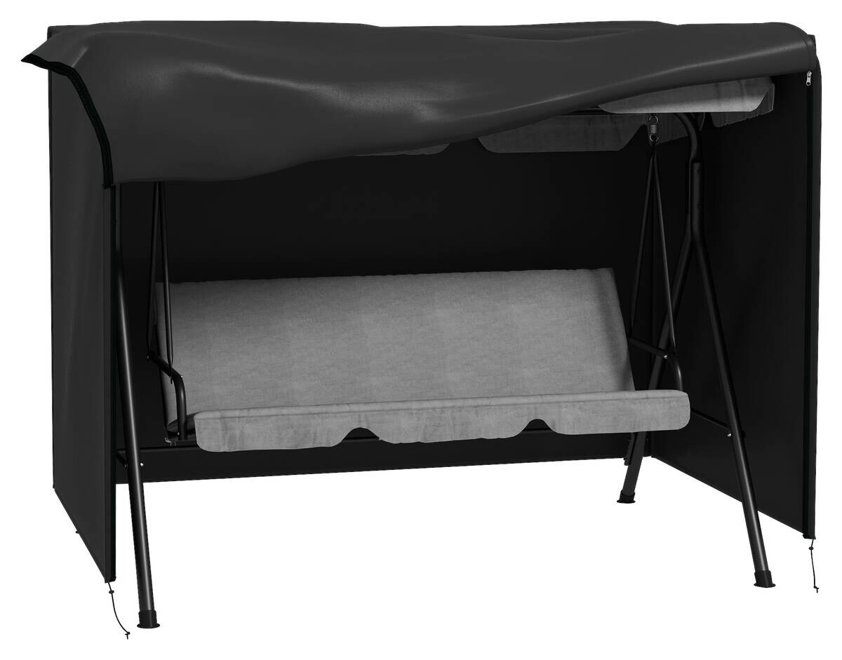 Outsunny Abdeckplane schwarz Polyester B/H/L: ca. 124x164x205 cm