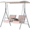 Outsunny Hollywoodschaukel beige Metall B/H/L: ca. 112x165x175 cm