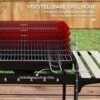 Outsunny Holzkohlegrill aus Metall BBQ Smoker mit Räder, höheverstellbar Grillrost