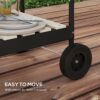 Outsunny Holzkohlegrill aus Metall BBQ Smoker mit Räder, höheverstellbar Grillrost