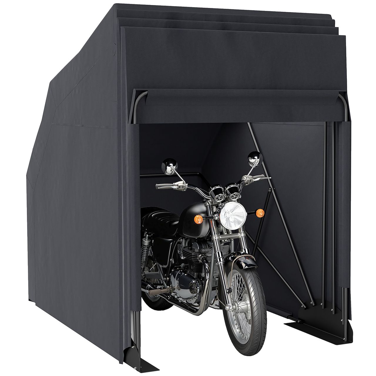 Outsunny Motorrad Abdeckplane Faltbar Outdoor Motorradabdeckung Wasserdicht Winterfest