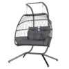 Outsunny Rattan Hängesessel dunkelgrau Polyethylen B/H/L: ca. 100x185x170 cm