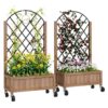 Outsunny Hochbeet 2er Set braun Holz B/H/L: ca. 25x97x52 cm