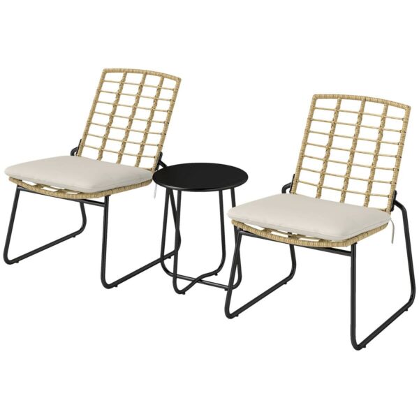 Outsunny Balkonmöbel Set beige Stahl B/H/L: ca. 56x78x67 cm Outsunny Balkonmöbel Set beige Stahl B/H/L: ca. 56x78x67 cm