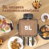 HOMCOM Fritteuse mit 5L Kapazität, einstellbare Temperatur & Timer, Sichtfenster, 2000W