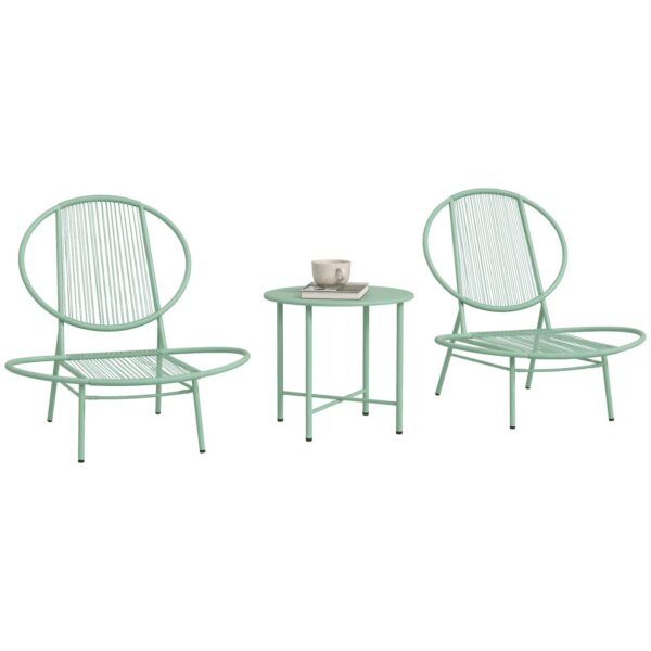 4255826847865-1 Outsunny Bistro – Set 3 – teilig aus Stahl Wetterfest Gartenmöbel Set Outdoor