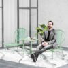 4255826847865-2 Outsunny Bistro – Set 3 – teilig aus Stahl Wetterfest Gartenmöbel Set Outdoor