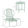 4255826847865-3 Outsunny Bistro – Set 3 – teilig aus Stahl Wetterfest Gartenmöbel Set Outdoor