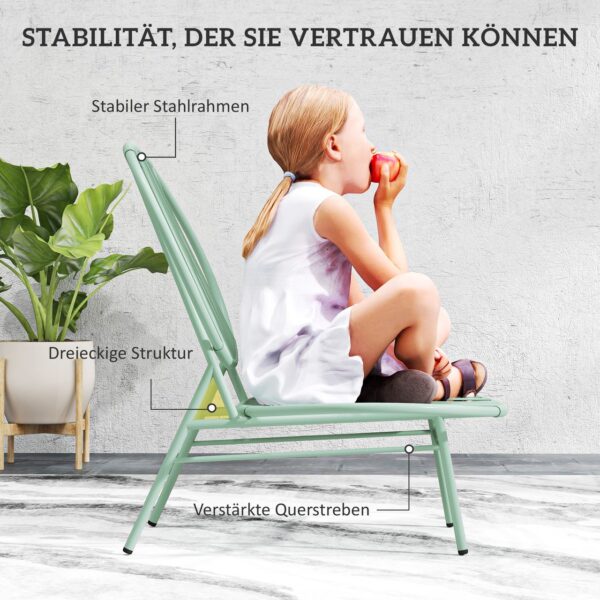 4255826847865-5 Outsunny Bistro – Set 3 – teilig aus Stahl Wetterfest Gartenmöbel Set Outdoor