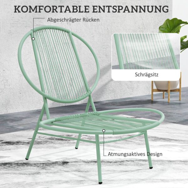 4255826847865-6 Outsunny Bistro – Set 3 – teilig aus Stahl Wetterfest Gartenmöbel Set Outdoor