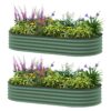 Outsunny Hochbeet 2er Set grün Stahl B/H/L: ca. 93x30x181 cm
