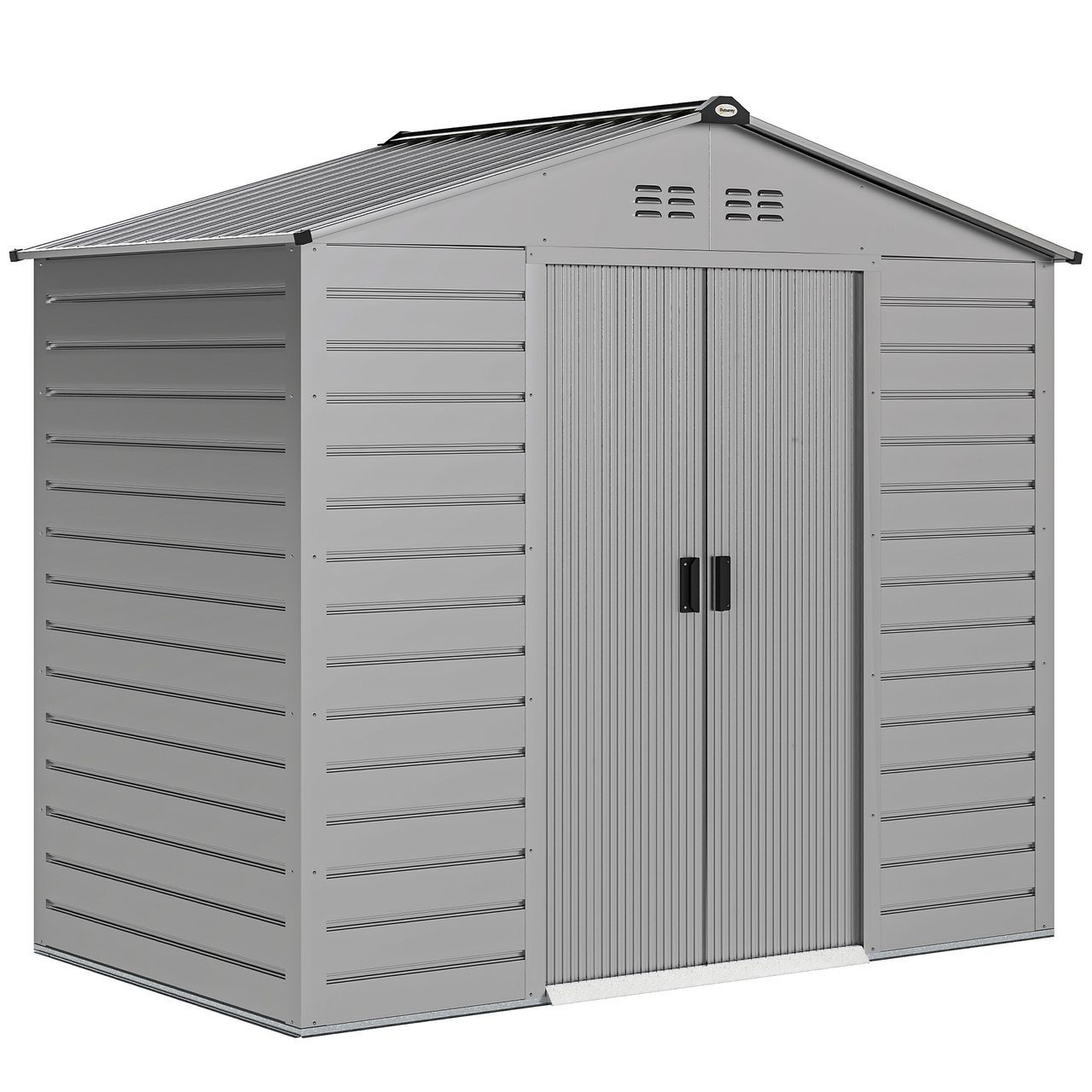 Outsunny Verzinkter Stahl Gerätehaus 2, 43㎡ 213x131x192cm Geräteschuppen Grau