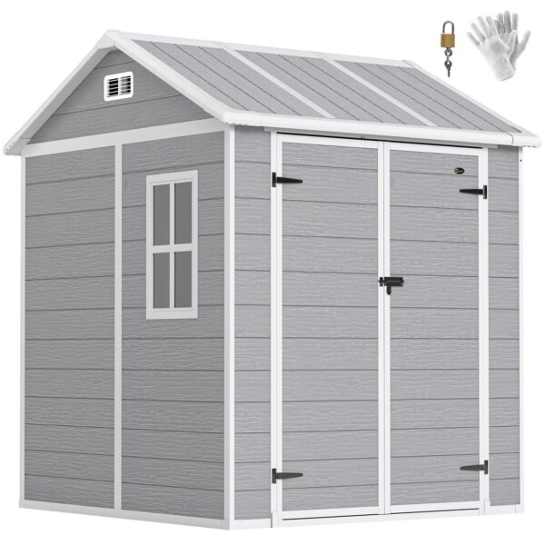 Outsunny Gerätehaus 2, 91m² 181 x 181 x 220 cm Geräteschuppen mit Satteldach
