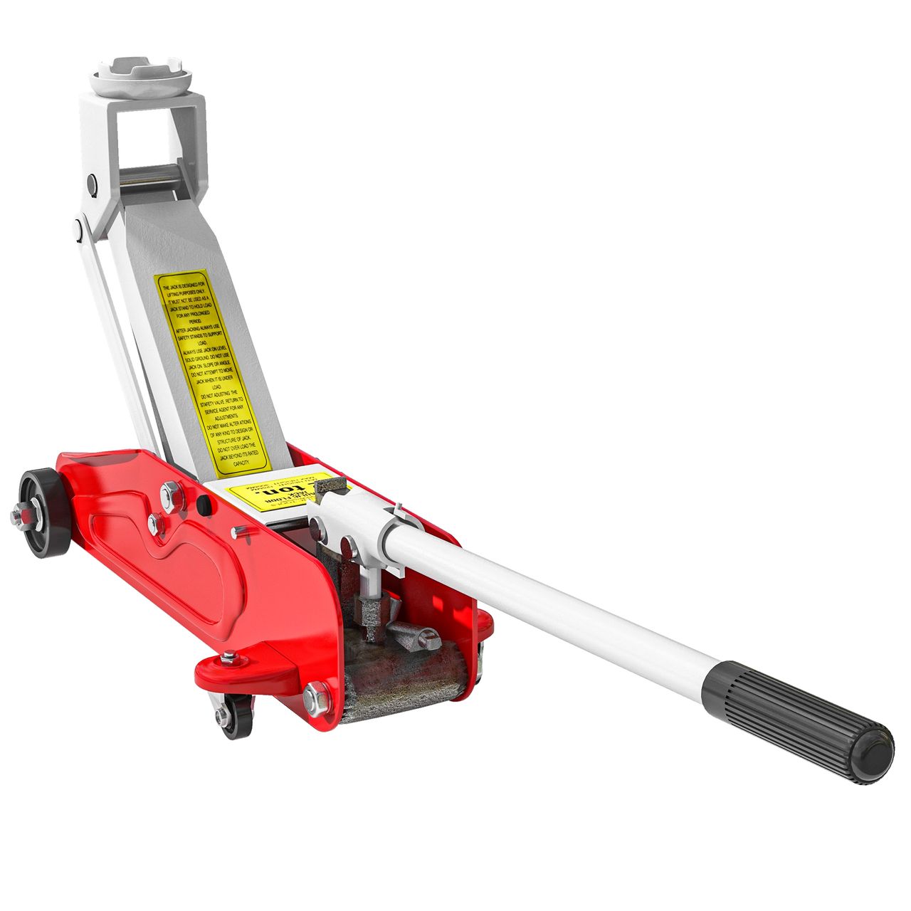 HOMCOM Hydraulischer Wagenheber 2t mit Überlastschutz, 120 – 300 mm Hubhöhe, Rot Gelb