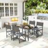4255826862929-2 Outsunny Sitzgruppe 5 – teilig Essgruppe Stahl für 4 Personen Esstisch mit 4 Stühlen