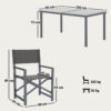 4255826862929-3 Outsunny Sitzgruppe 5 – teilig Essgruppe Stahl für 4 Personen Esstisch mit 4 Stühlen