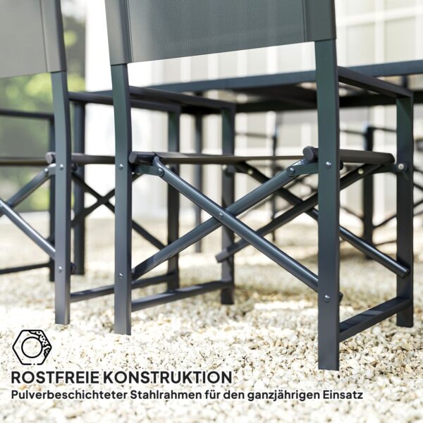 4255826862929-6 Outsunny Sitzgruppe 5 – teilig Essgruppe Stahl für 4 Personen Esstisch mit 4 Stühlen