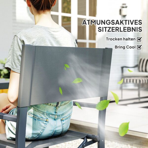 4255826862929-7 Outsunny Sitzgruppe 5 – teilig Essgruppe Stahl für 4 Personen Esstisch mit 4 Stühlen