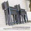 4255826862929-8 Outsunny Sitzgruppe 5 – teilig Essgruppe Stahl für 4 Personen Esstisch mit 4 Stühlen