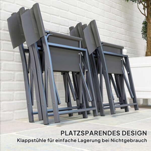 4255826862929-8 Outsunny Sitzgruppe 5 – teilig Essgruppe Stahl für 4 Personen Esstisch mit 4 Stühlen