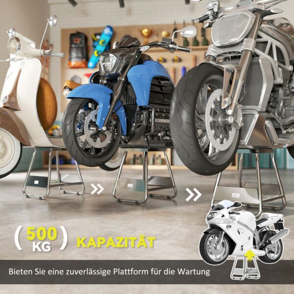 HOMCOM Motorrad Ständer, universal Motorrad Halterung bis 500 kg Grau