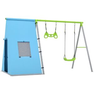 AIYAPLAY 3 in 1 Schaukelgestell Schaukelgerüst mit Spielzelt, Schaukel und Turnringe