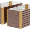 Outsunny Hochbeet 2er Set braun Stahl B/H/L: ca. 60x60x120 cm