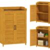 Outsunny Gartenschrank gelb Metall B/H/L: ca. 40x98,5x65,5 cm