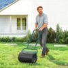 Outsunny Rasenwalze Gartenwalze befüllbar mit Wasser oder Sand, 50cm Breite Handwalze
