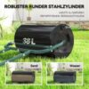 Outsunny Rasenwalze Gartenwalze befüllbar mit Wasser oder Sand, 50cm Breite Handwalze
