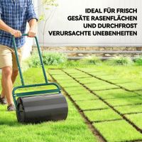 Outsunny Rasenwalze Gartenwalze befüllbar mit Wasser oder Sand, 50cm Breite Handwalze