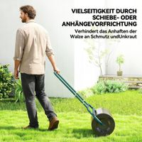 Outsunny Rasenwalze Gartenwalze befüllbar mit Wasser oder Sand, 50cm Breite Handwalze