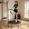 SPORTNOW Fitness Trampolin klappbar Ø102 cm Mini Trampoline mit Haltegriff
