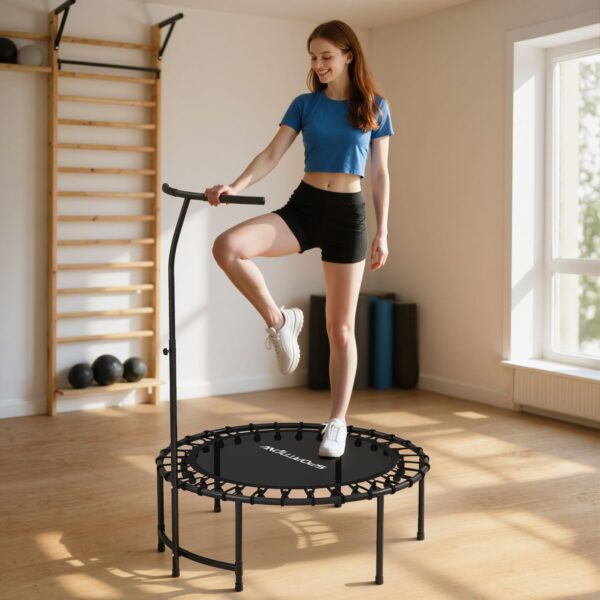 SPORTNOW Fitness Trampolin klappbar Ø102 cm Mini Trampoline mit Haltegriff