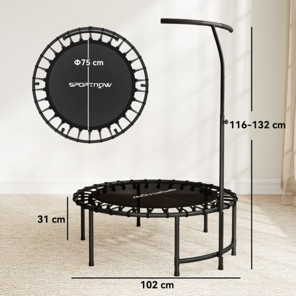 SPORTNOW Fitness Trampolin klappbar Ø102 cm Mini Trampoline mit Haltegriff