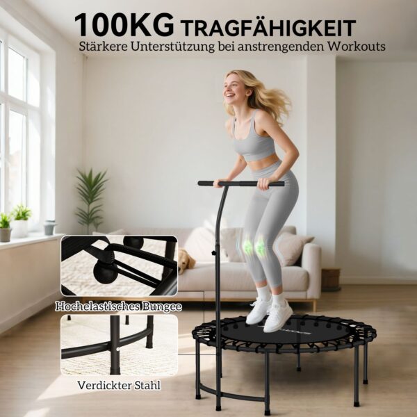 SPORTNOW Fitness Trampolin klappbar Ø102 cm Mini Trampoline mit Haltegriff