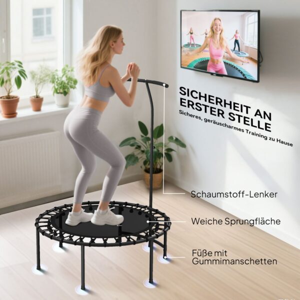SPORTNOW Fitness Trampolin klappbar Ø102 cm Mini Trampoline mit Haltegriff