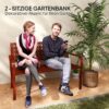 Outsunny 2 – Sitzer Gartenbank, wetterfest Sitzbank, Gartenmöbel mit Rücken – & Armlehnen