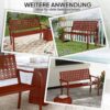 Outsunny 2 – Sitzer Gartenbank, wetterfest Sitzbank, Gartenmöbel mit Rücken – & Armlehnen