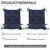 4255923100610-5 Outsunny 2er – Set Sitzkissen, 98 x 50 cm Stuhlkissen mit Bindebänder, Stoffbezug 8cm dick