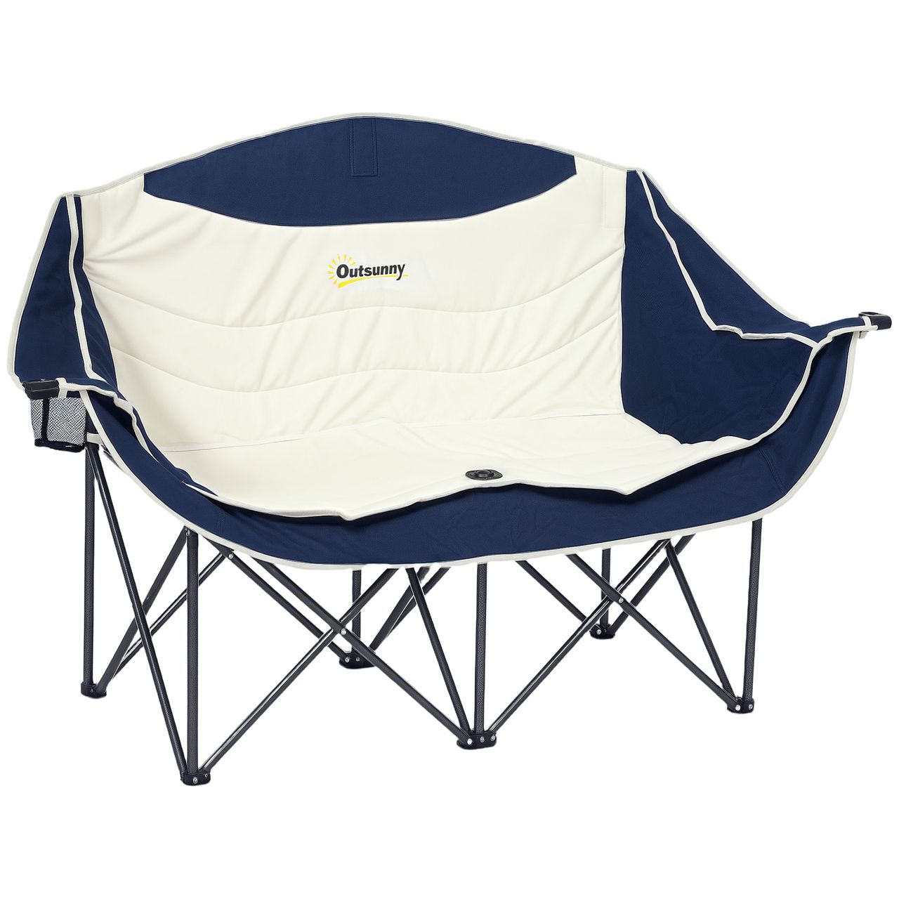 Outsunny Faltstuhl faltbar 2 Sitzer Campingstuhl mit Getränkehalter Tragetasche Outdoor