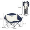 4255923108593-3 Outsunny Faltstuhl faltbar 2 Sitzer Campingstuhl mit Getränkehalter Tragetasche Outdoor