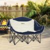 4255923108593-8 Outsunny Faltstuhl faltbar 2 Sitzer Campingstuhl mit Getränkehalter Tragetasche Outdoor