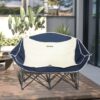 4255923108593-9 Outsunny Faltstuhl faltbar 2 Sitzer Campingstuhl mit Getränkehalter Tragetasche Outdoor
