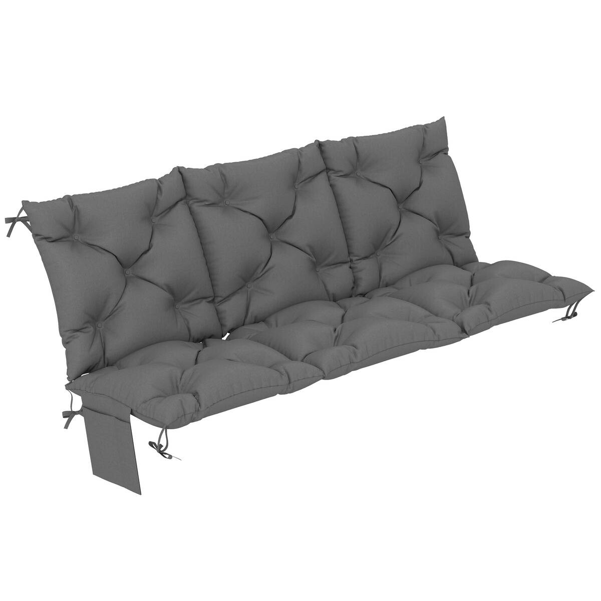 Outsunny Bankauflage dunkelgrau Baumwolle B/H/L: ca. 100x10x150 cm