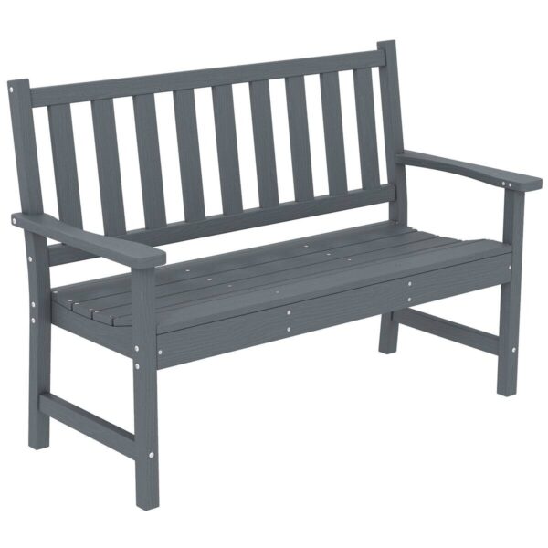 Outsunny Gartenbank grau Kunststoff B/H/L: ca. 59x91x130 cm