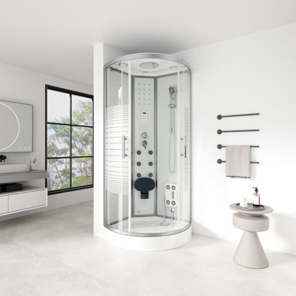 4260255470096-1 Home Deluxe Duschkabine WHITE PEARL – ca. 90 x 90 cm