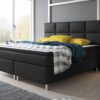 IHG Boxspringbett Miami 180x200 cm Kunstleder Schwarz