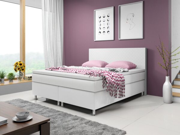 4260263718005-2 IHG Boxspringbett Madrid 180x200 cm Kunstleder Weiß